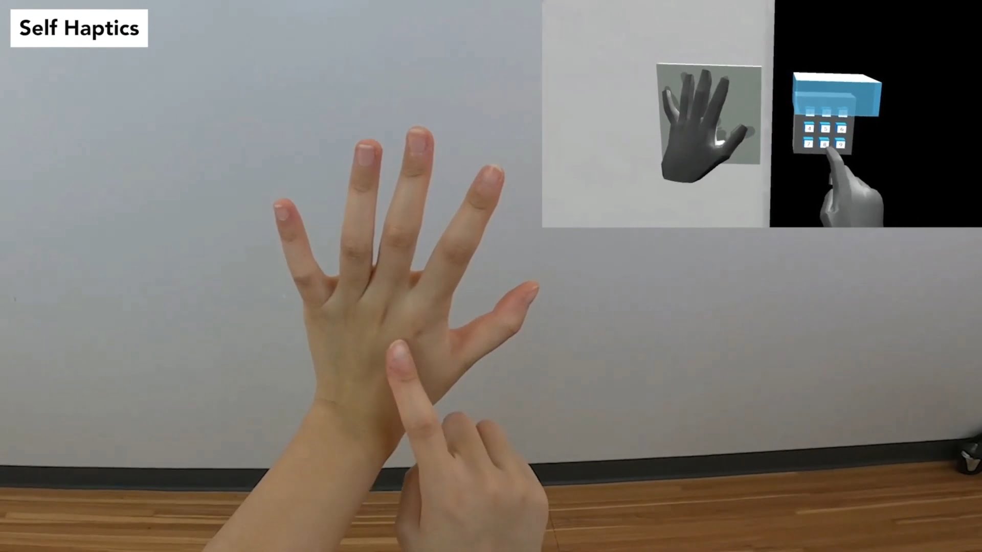VR users could touch themselves for virtual haptics