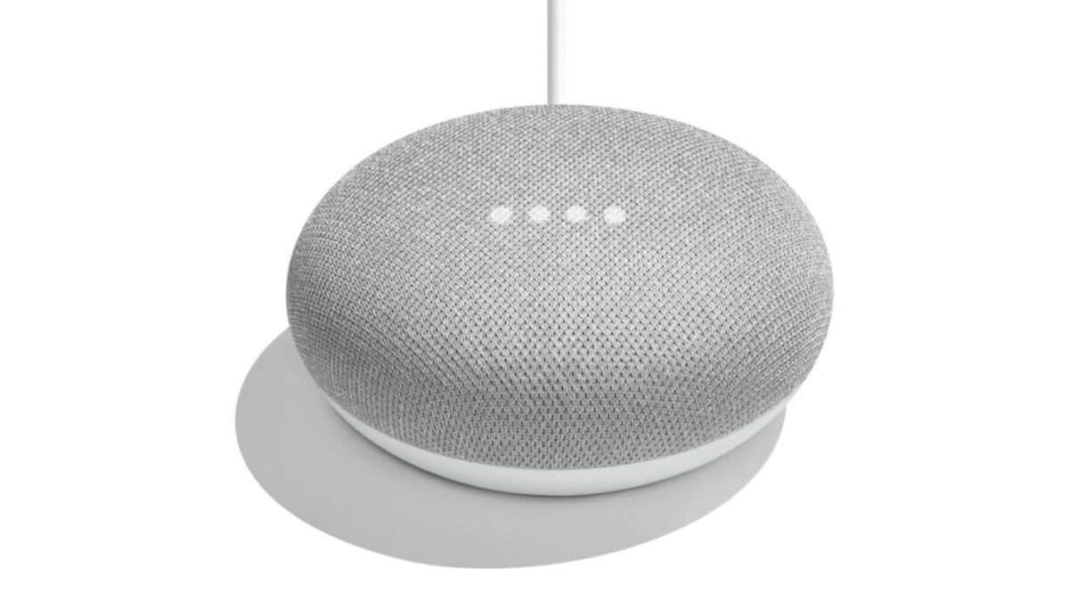 The Google Home Mini smart speaker.
