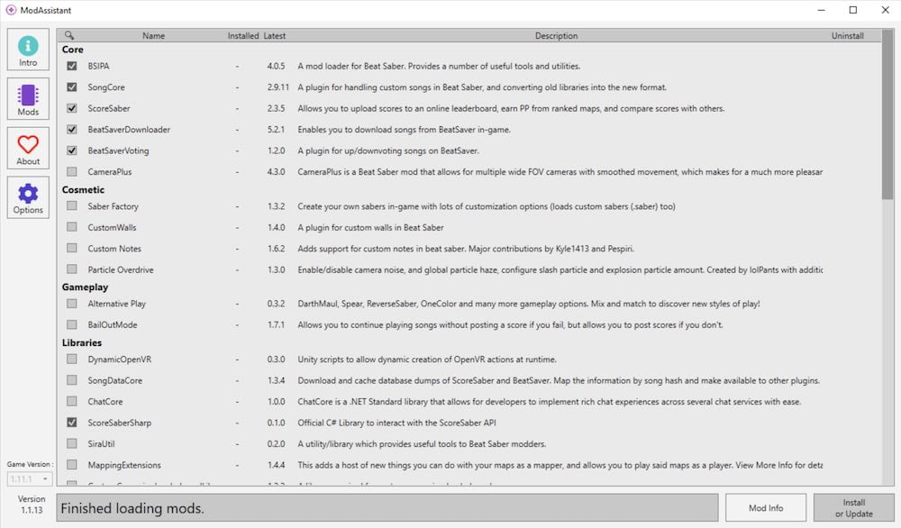 beat saber mod assistant 1.16.1