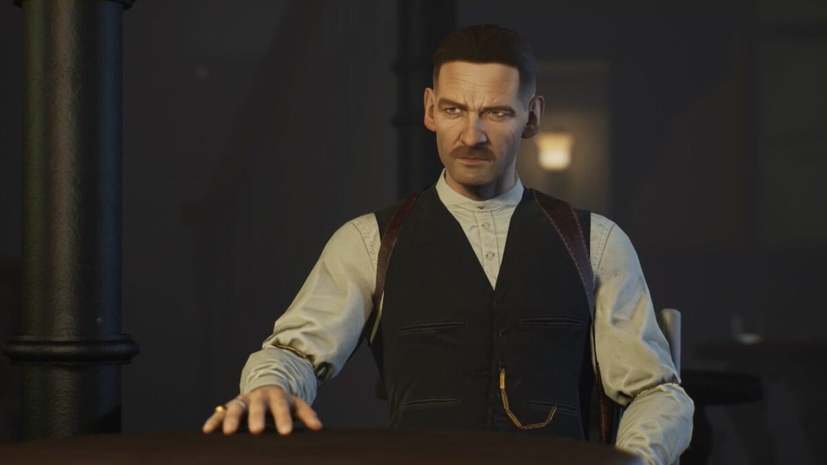 Arthur Shelby in the VR version of the British series Peaky Blinders