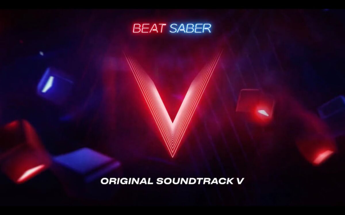 Beat Saber logo with laser show in background