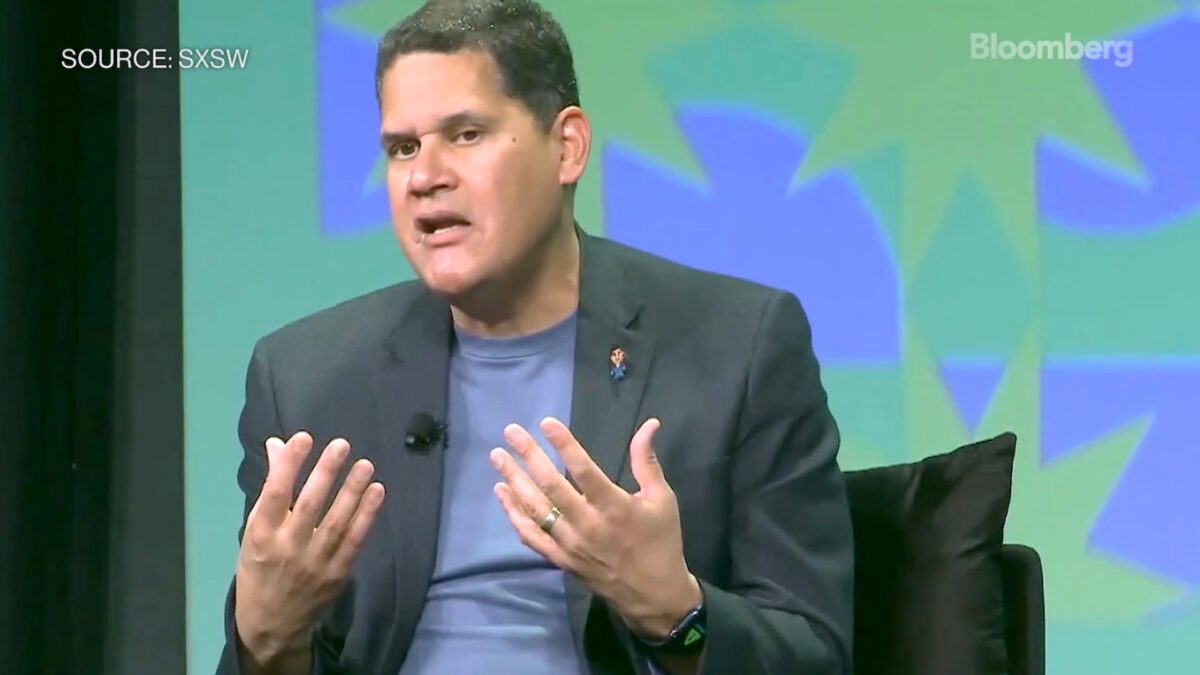 Reggie Fils-Aimé during his interview on the SXSW stage.