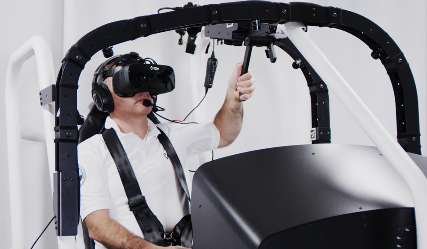 This VR helicopter simulator you would like to have at home