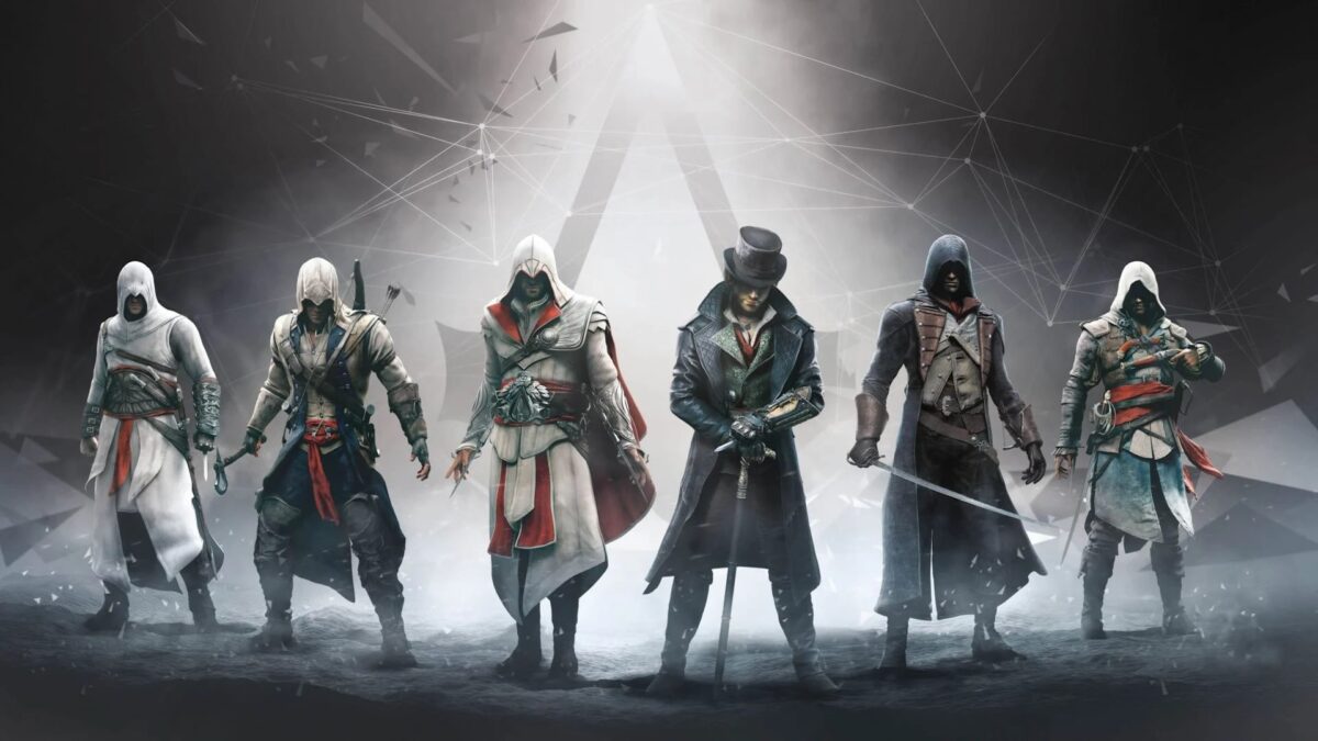 Assassin's Creed artwork with different assassins.