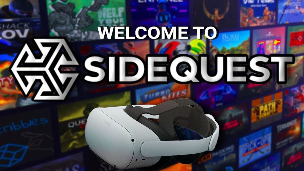 Sidequest logo with Quest 2.