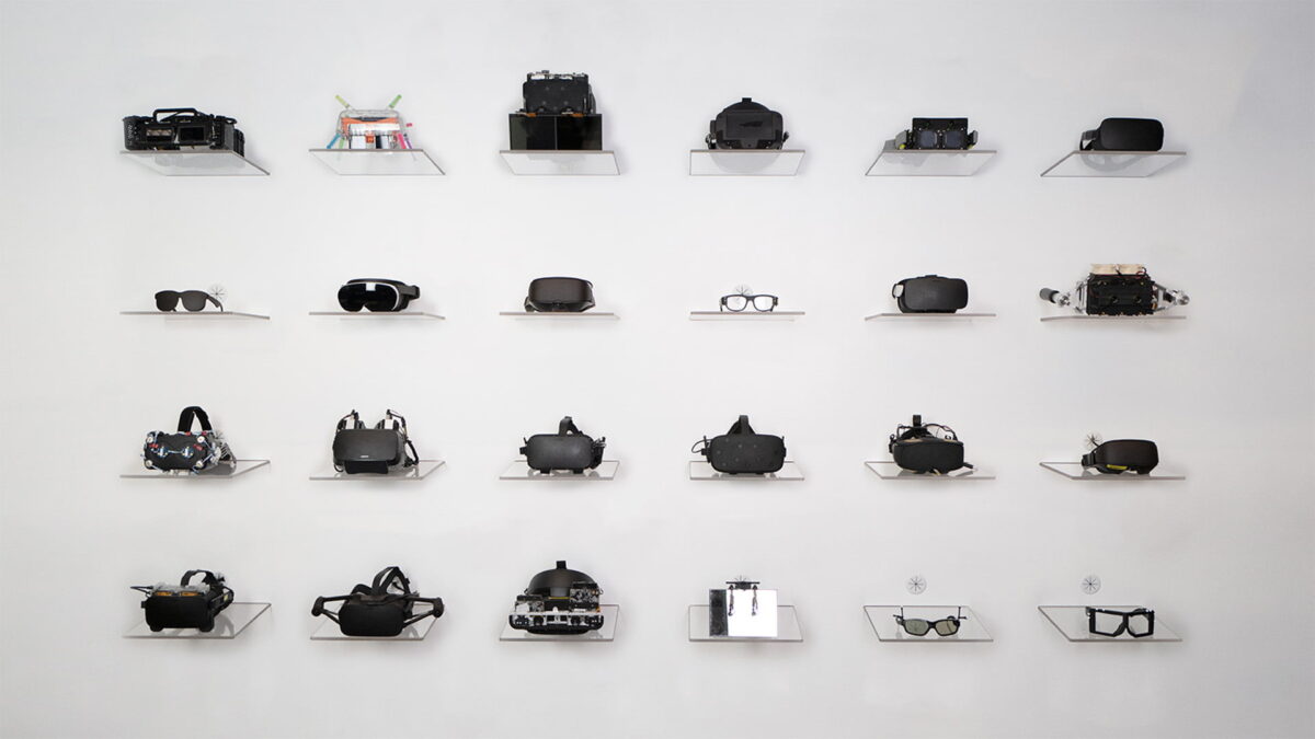 Wall of VR prototypes