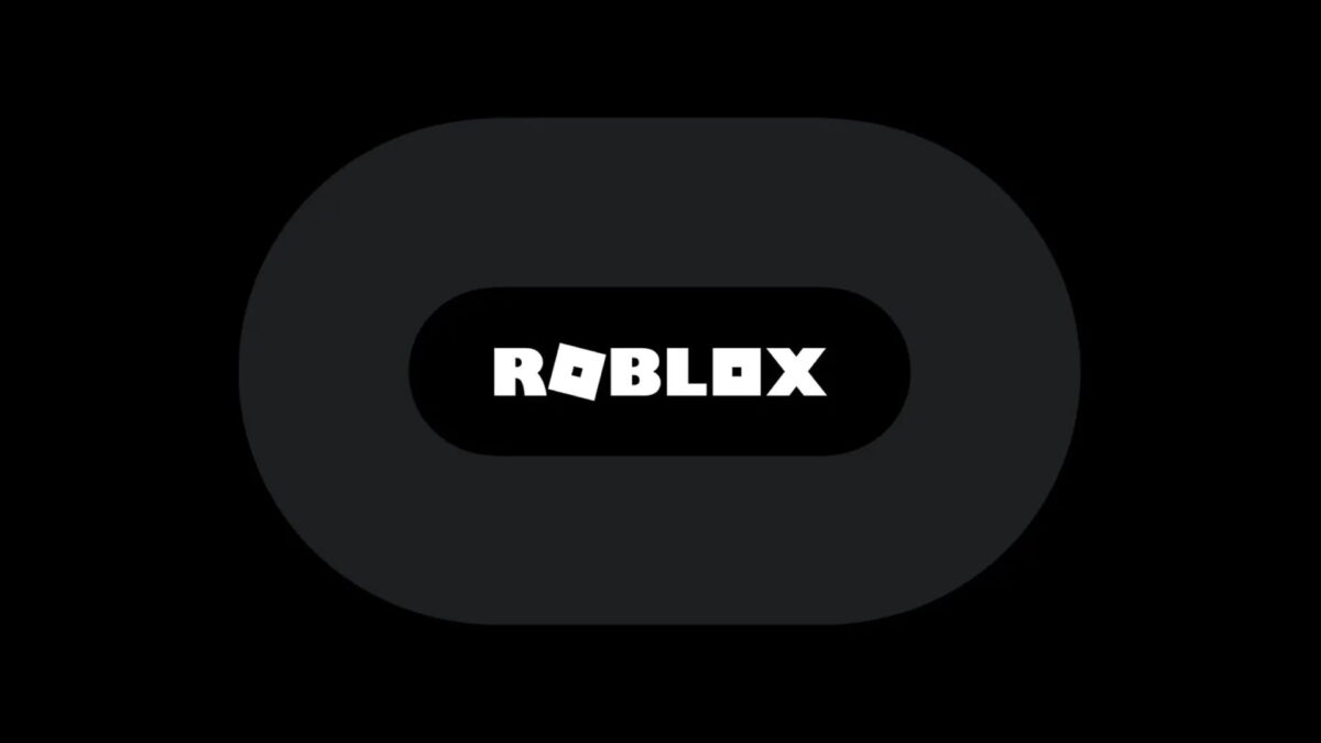Roblox and Oculus logo against black background.