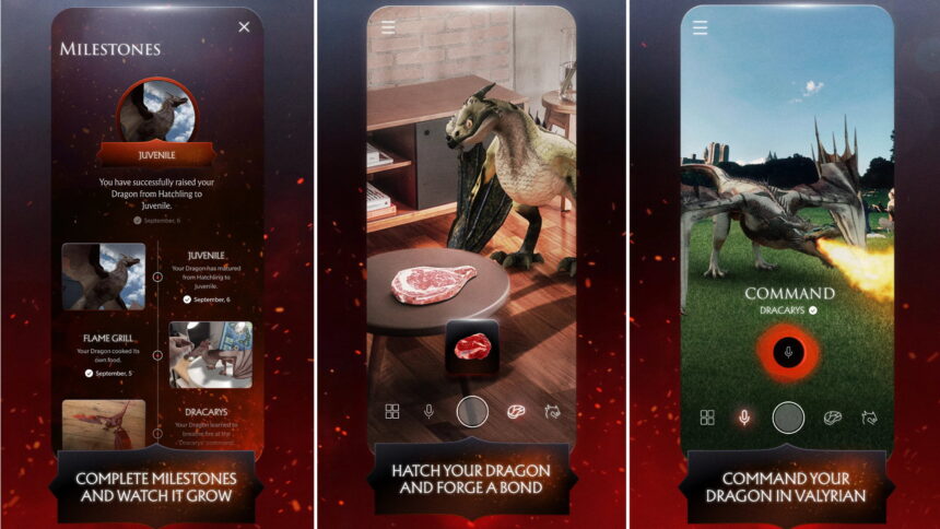 House Of The Dragon: DracARys, uma app de realidade aumentada