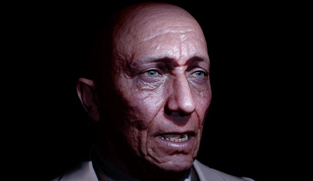 A highly detailed NPC head from Red Matter 2.