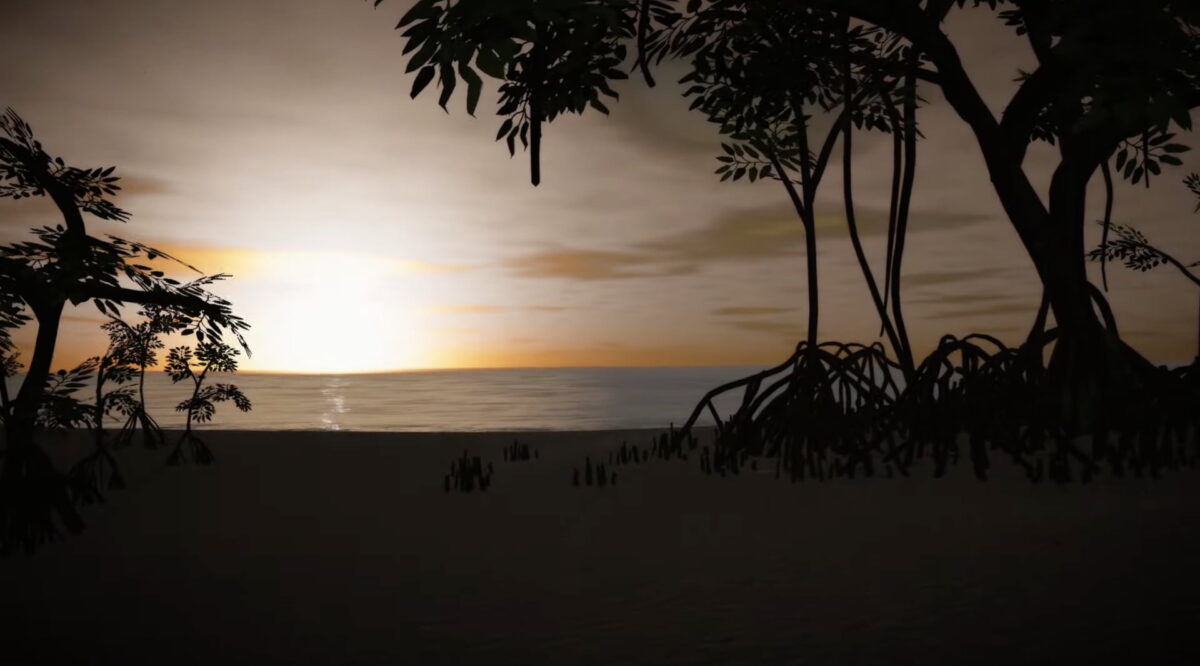 A screenshot of the VR experience Gondwana VR.
