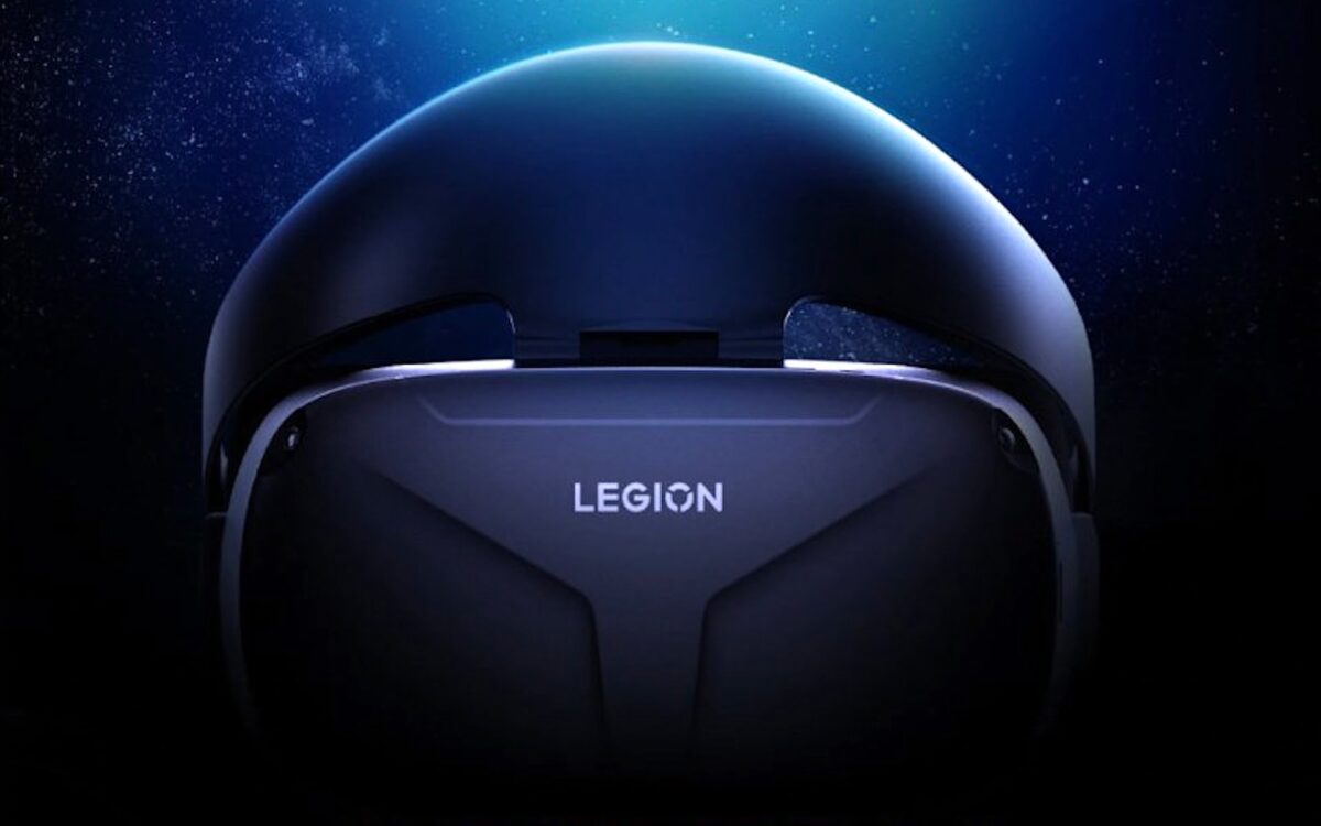 Front of Lenovo's headset called Legion VR700. You can see the Legion logo and a Halo head mount.