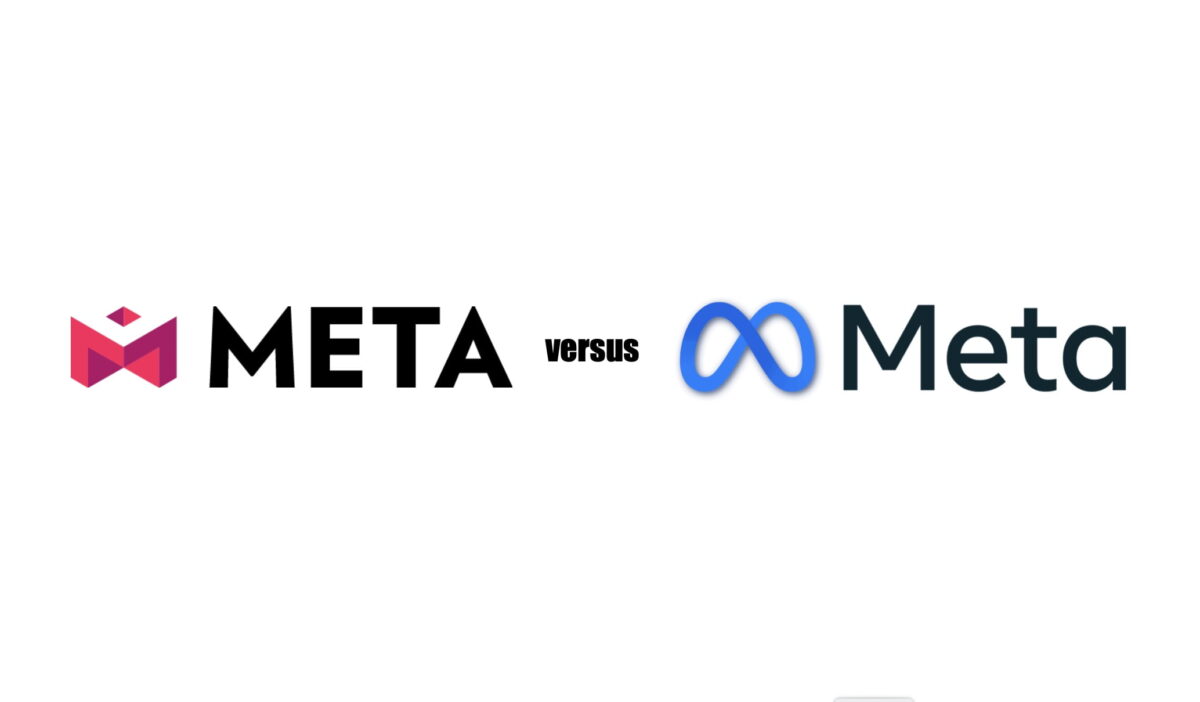 The logos of Meta.is and Meta (Facebook)