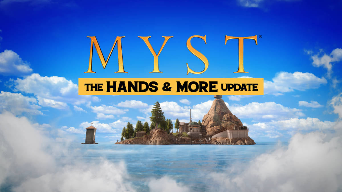 The cover image shows Myst Island and the lettering of the handtracking update.