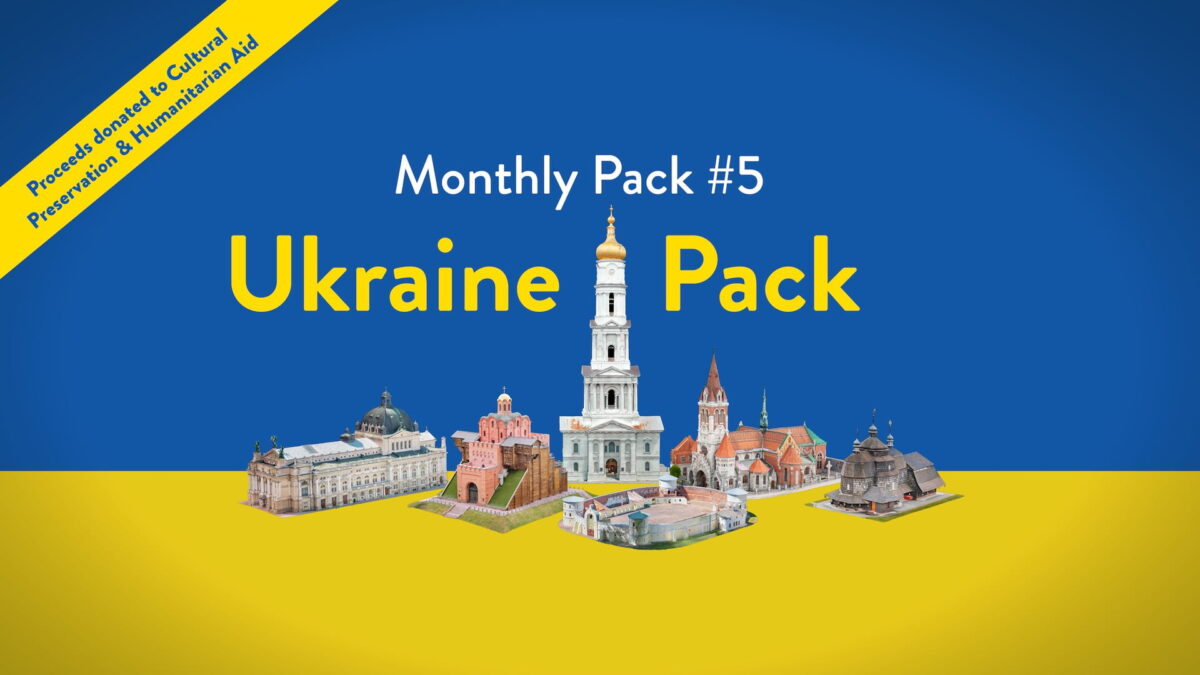 Cover of Ukraine Pack with all six scanned monuments.