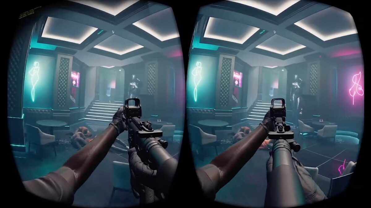 Left and right image for stereoscopic view of a game scene displayed with the Injector mod.