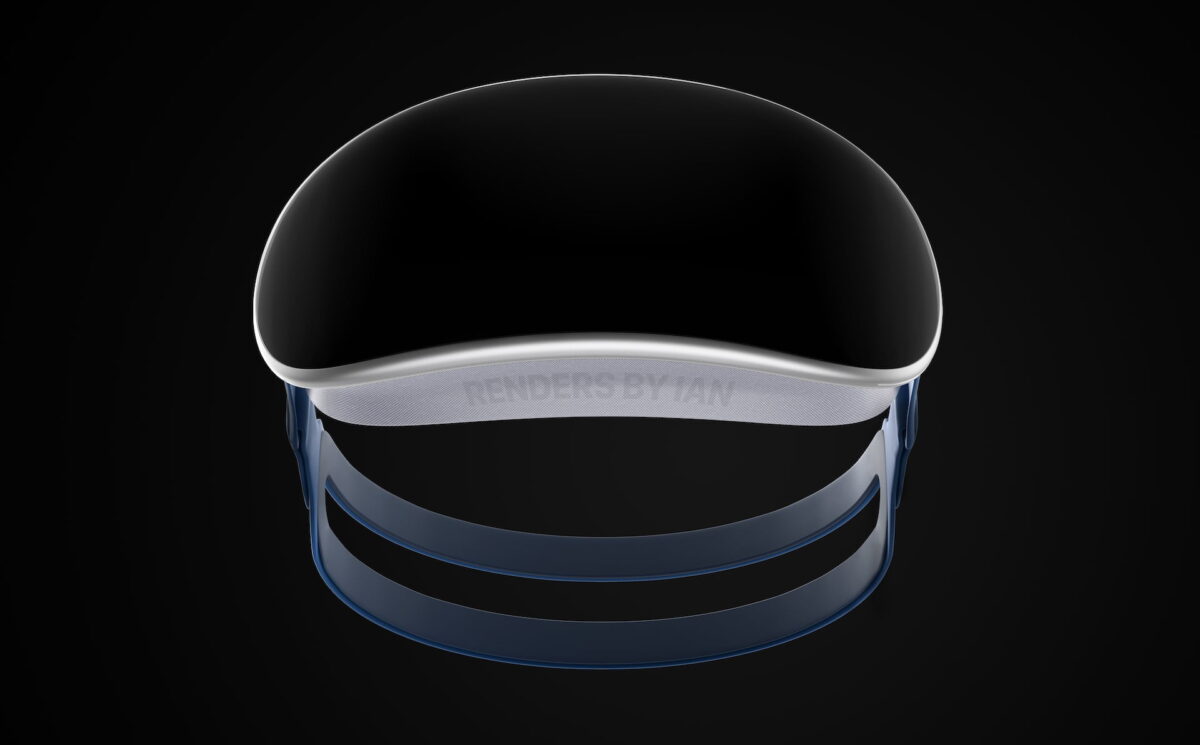 A rendering of a possible tech headset from Apple