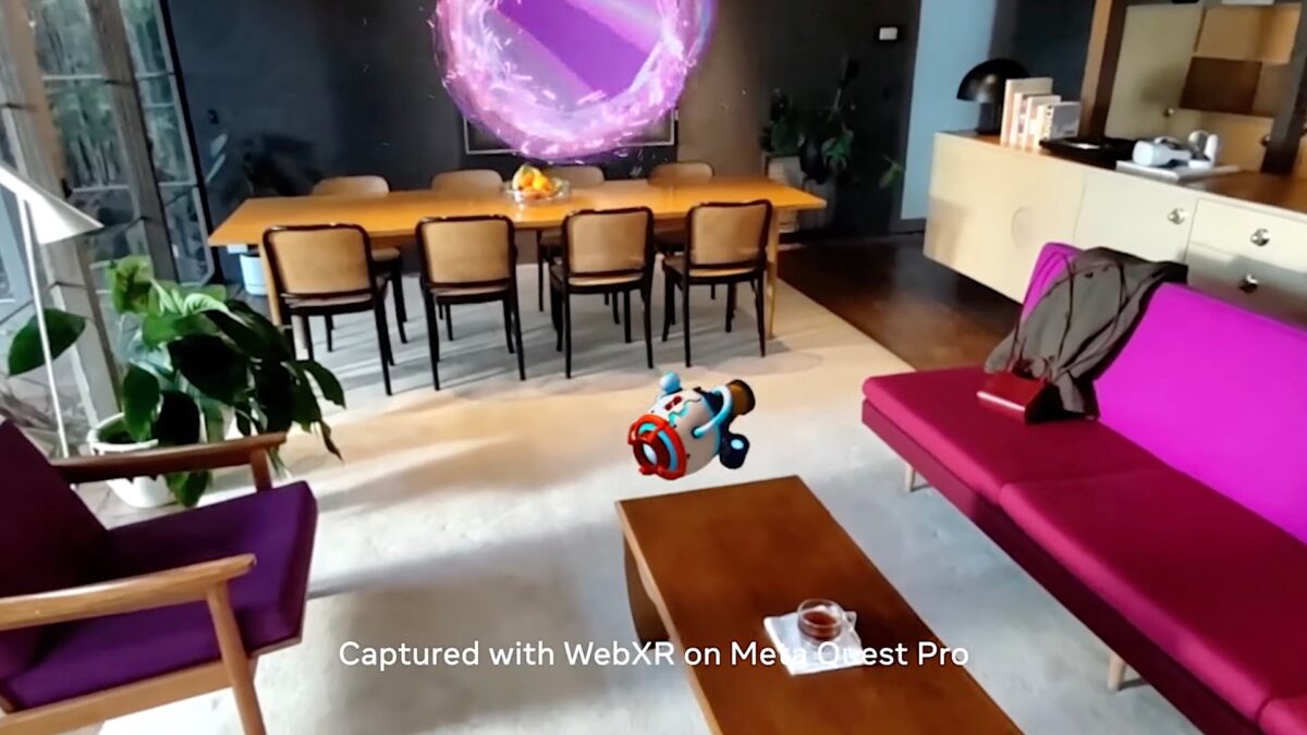 A mixed reality portal in an apartment.