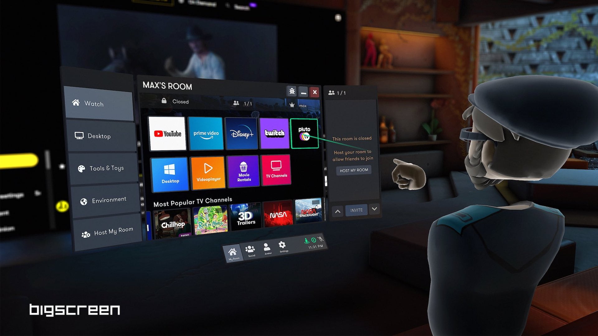 VR cinema app "Bigscreen" now with Amazon Prime, Disney+ and more
