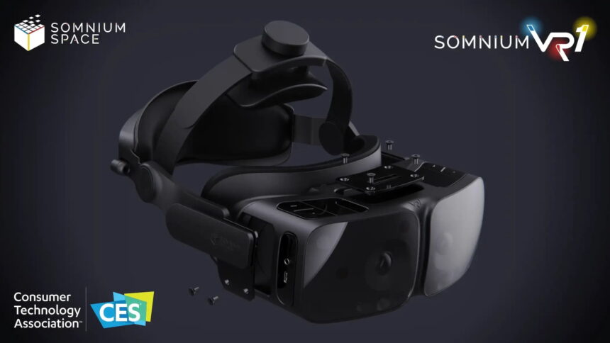 Side front view of the Somnium headset.