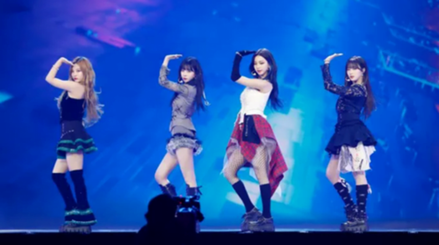 K-pop girl band Aespa on stage