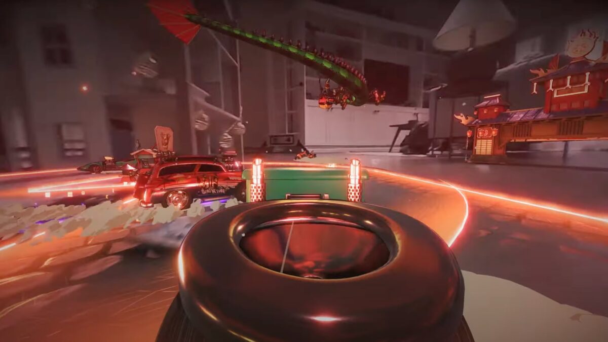 This is Hot Wheels-Rift Rally mixed reality view.