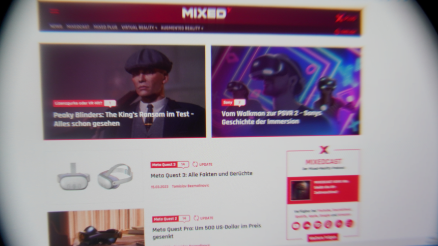 A look through the lens of the PSVR2 on Mixed.de in the PC browser