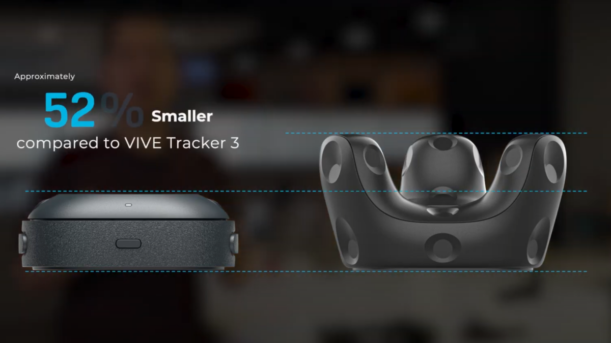 HTC's Vive self-tracking tracker is smaller and lighter than the Tracker 3.0.