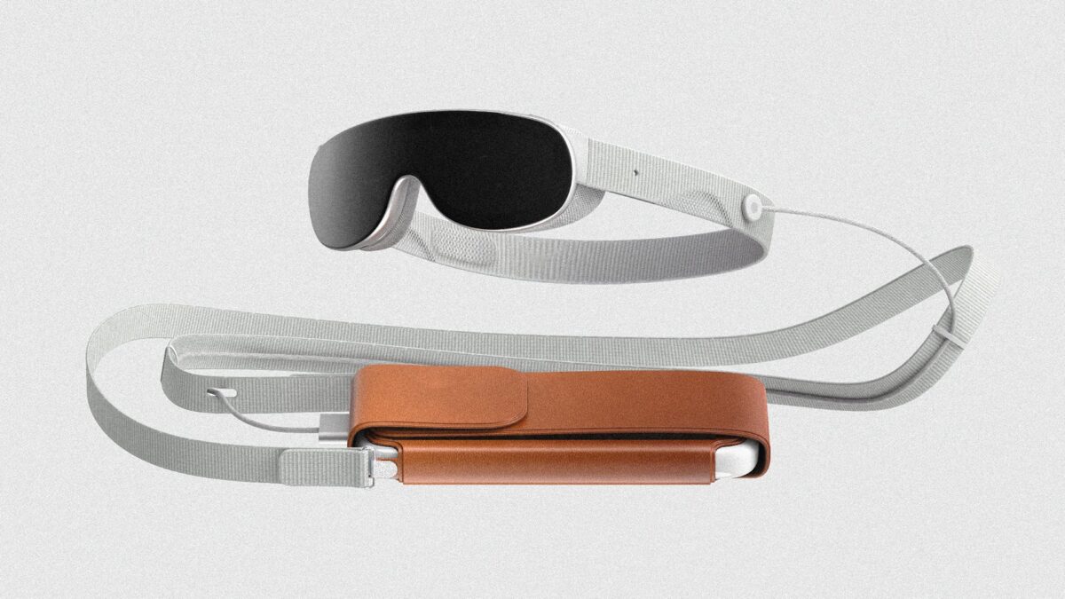 Concept design by Marcus Kane of Apple headset and battery pack including case.