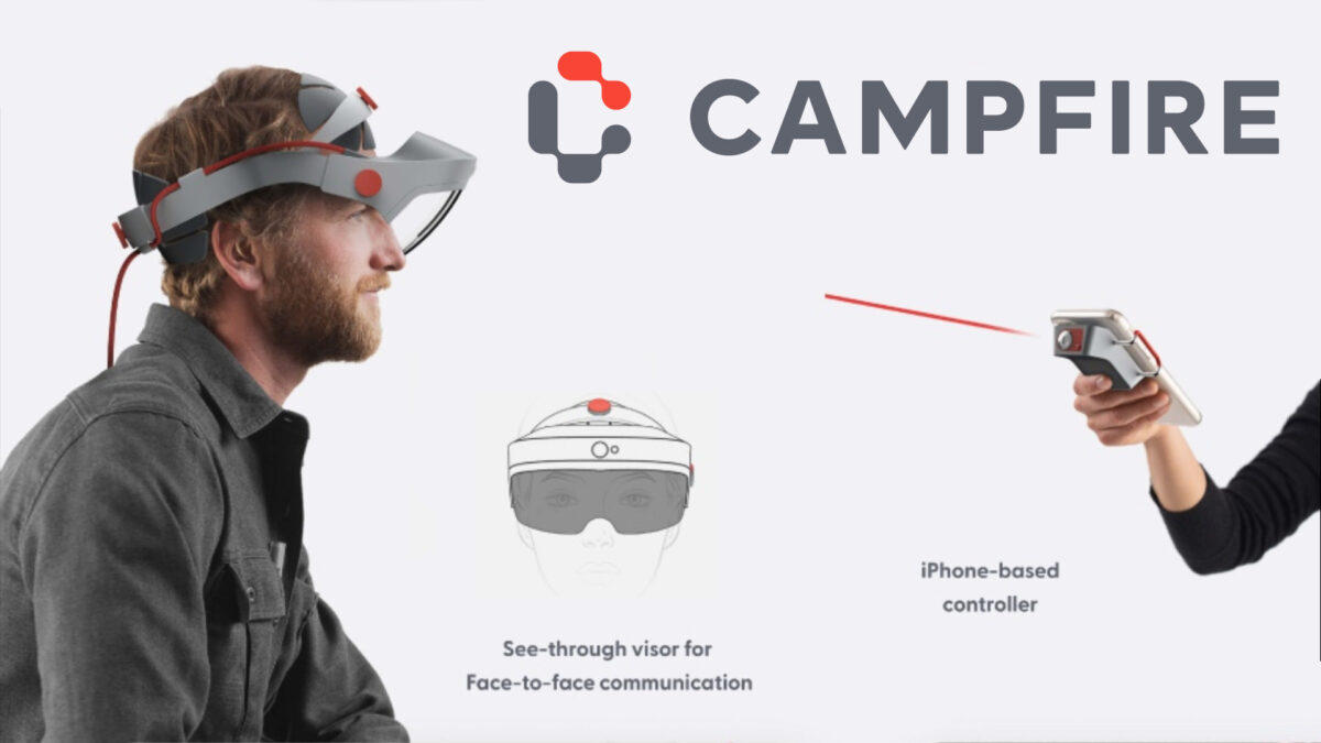 Campfire headset and controller are shown in use.