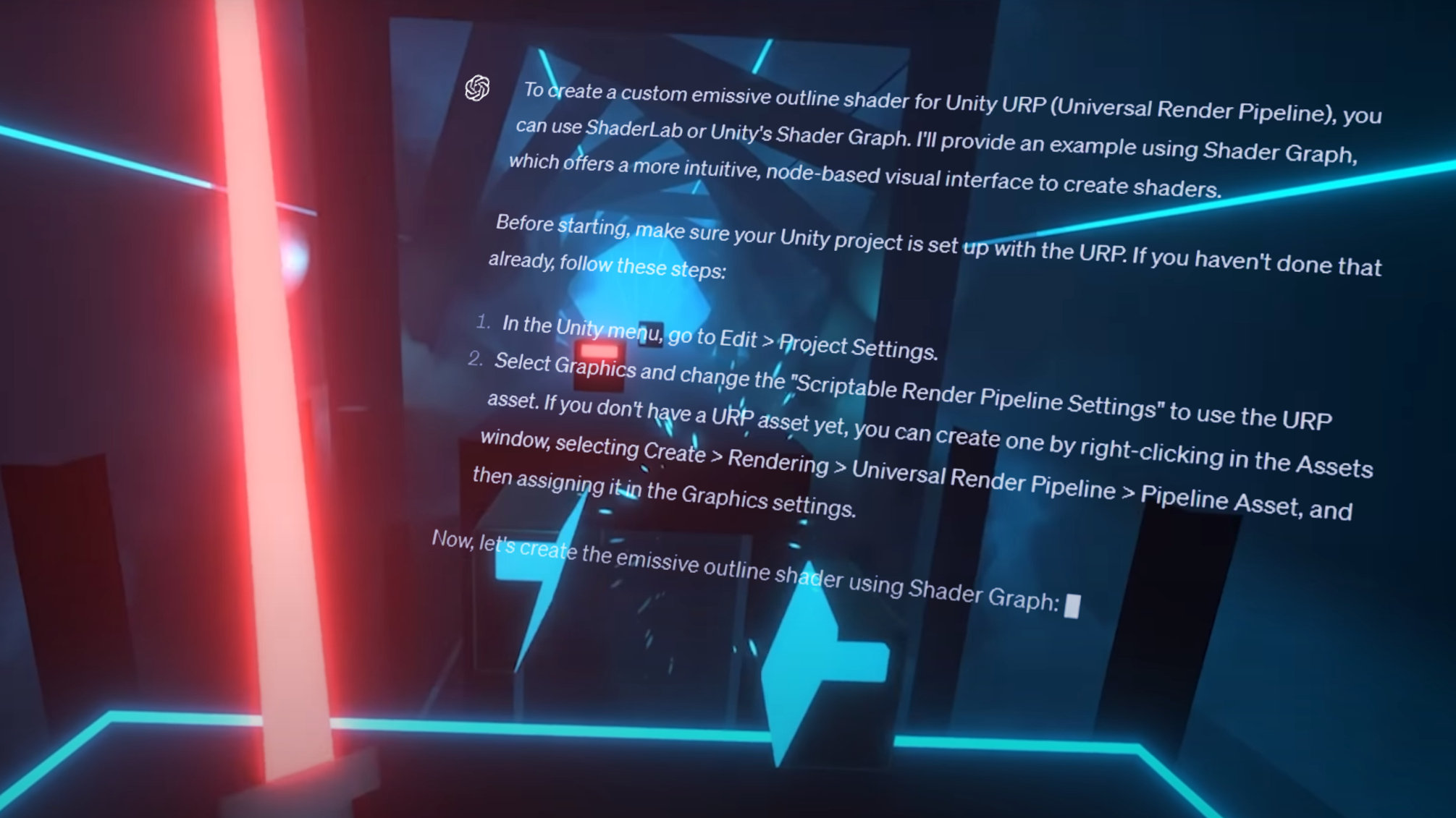 An impressive Beat Saber clone was created by ChatGPT — with a little help