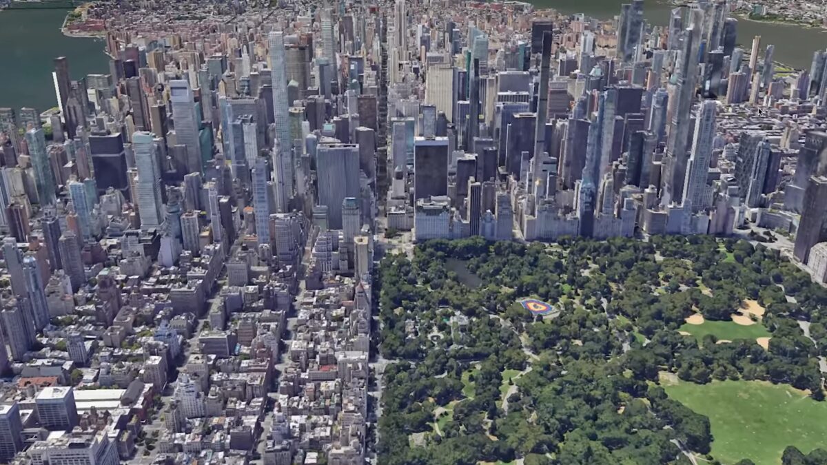 A look at the Earth version of Central Park and Manhattan, made possible by Google's Photorealistic 3D Tiles.