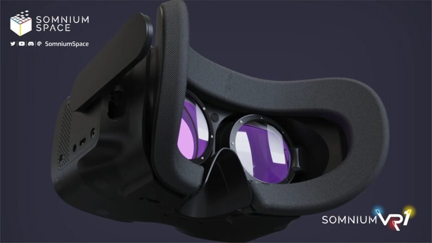 Rendering of the inside of the Somnium VR1 including lenses (as of May 2023).