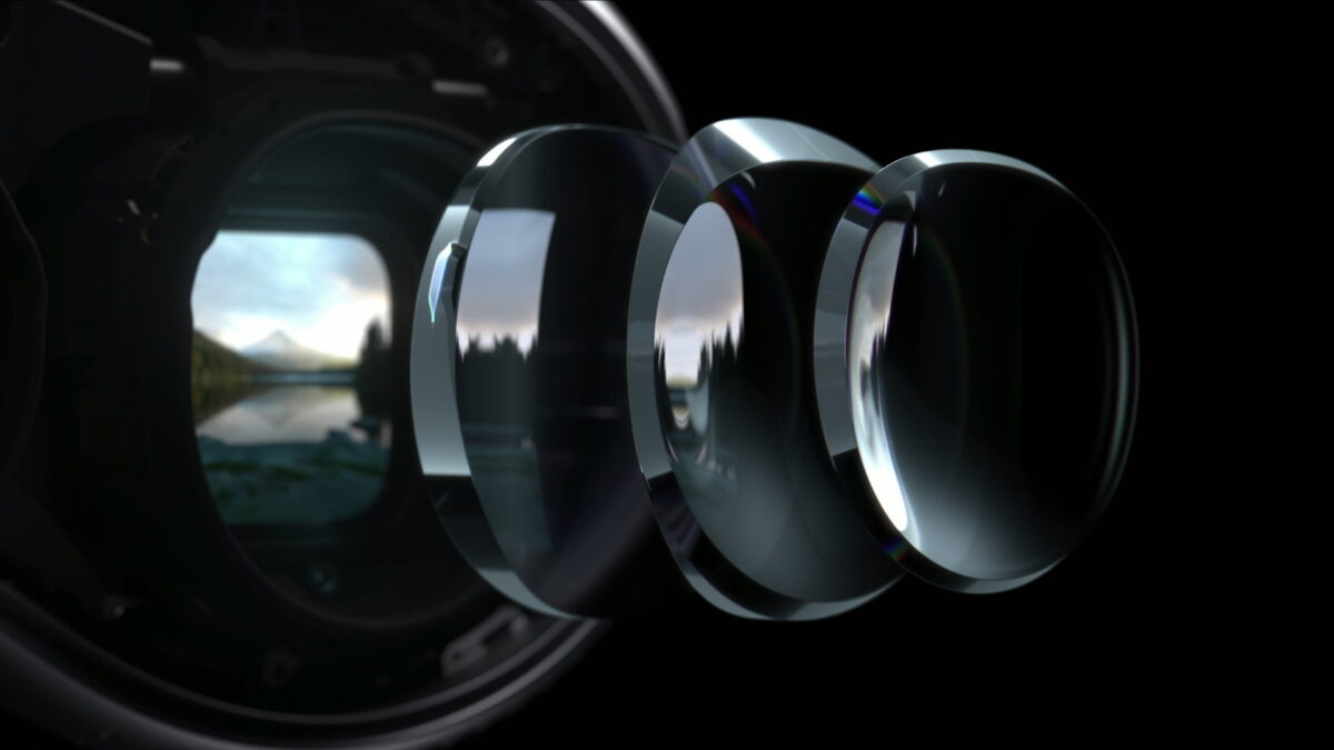 Visual acuity lenses of the Apple Vision Pro VR/AR headset.