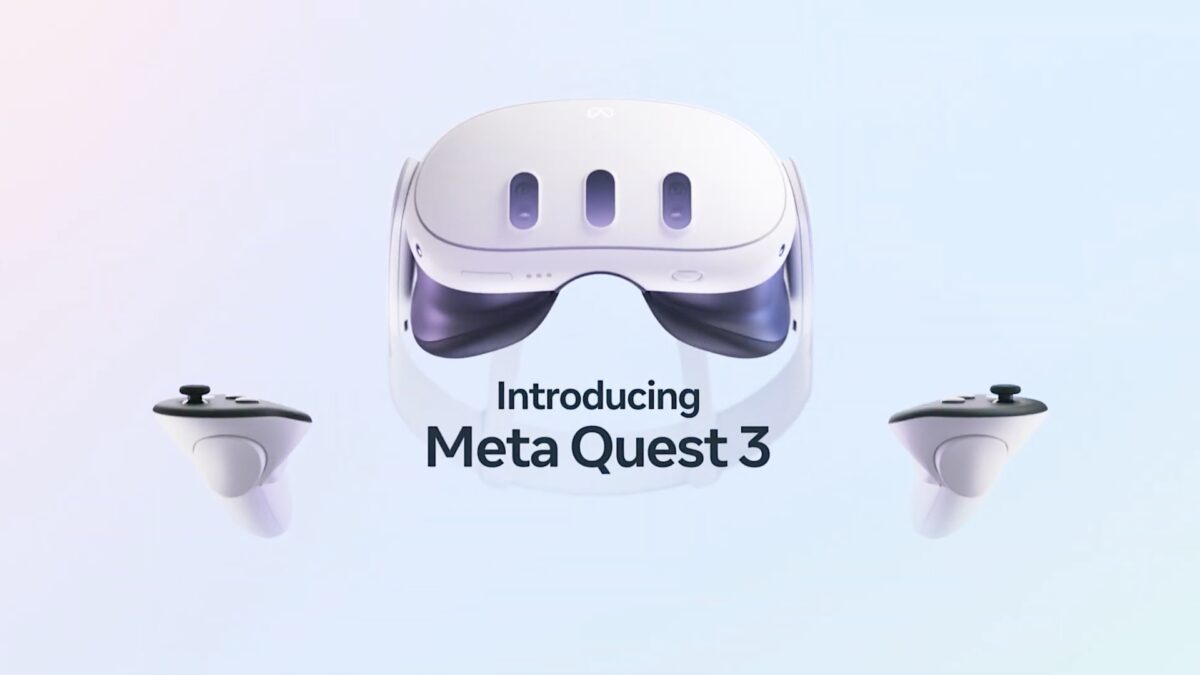 Image of Meta Quest 3 including controller from the announcement trailer.