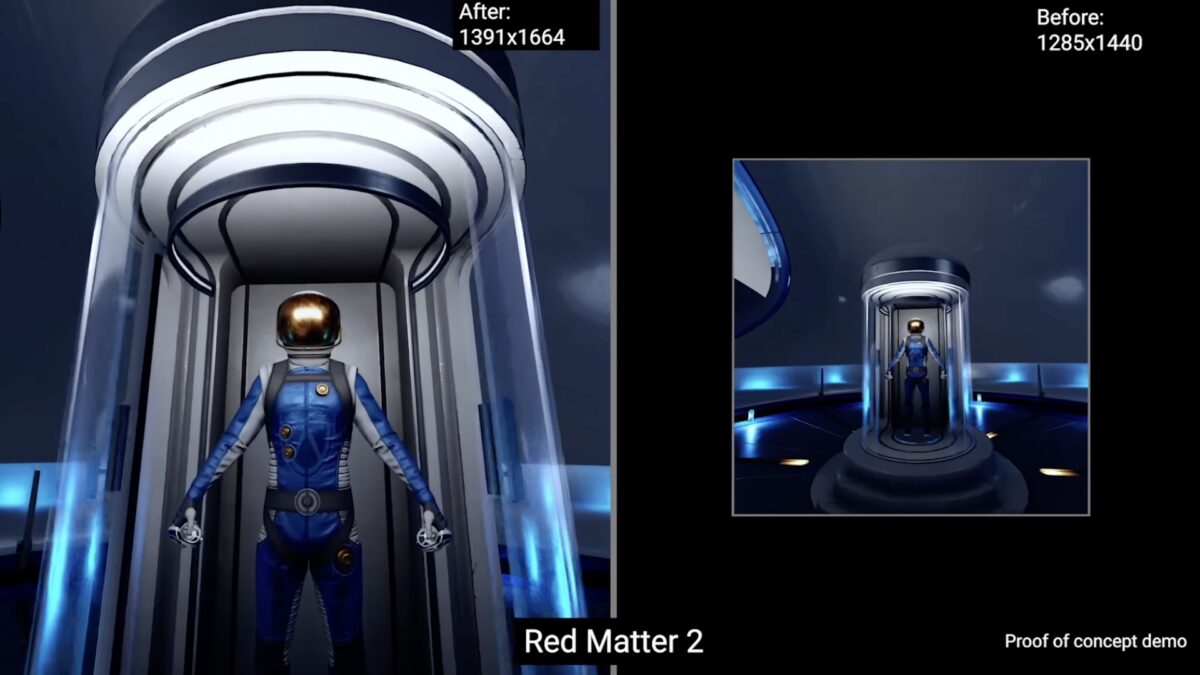 Comparison image: Red Matter 2 in higher and lower resolution.