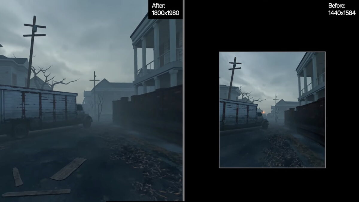 Comparison image of the resolutions before and after the performance boost of v55.