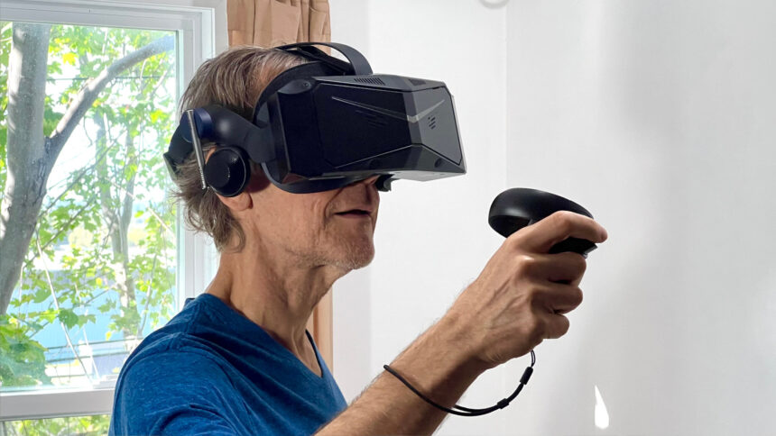 Alan tries standalone VR painting with the Pimax Crystal.