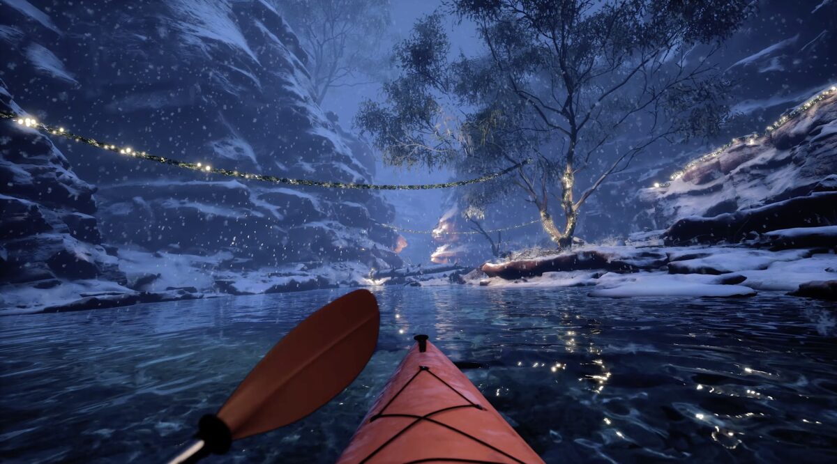 Playstation VR 2: Kayak VR gets a beautiful Christmas makeover