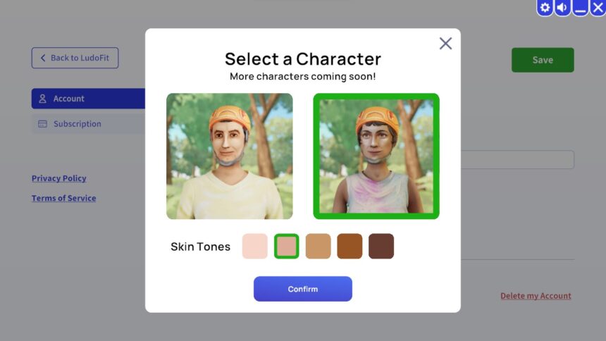 Selecting LudoFit avatars.