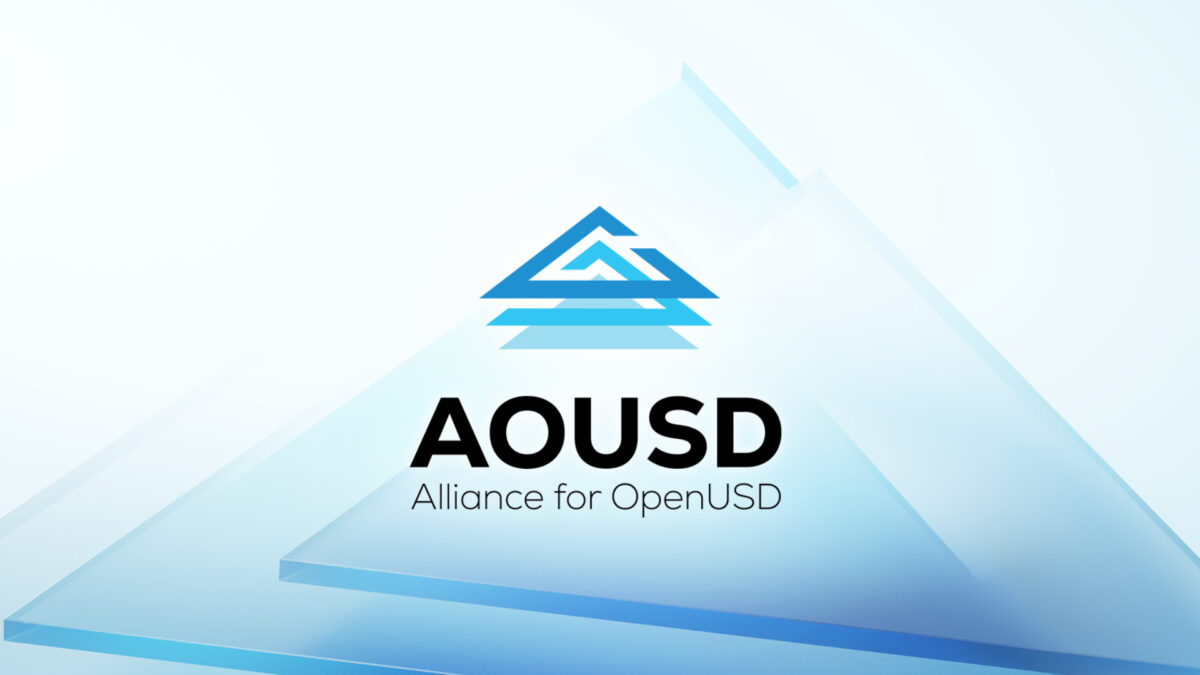 The AOUSD logo showed a lettering and several superimposed triangles.