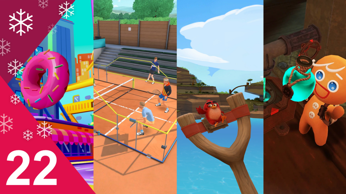 Διάφορα αποσπάσματα από εικόνες τίτλου παιχνιδιών VR για το Meta Quest.