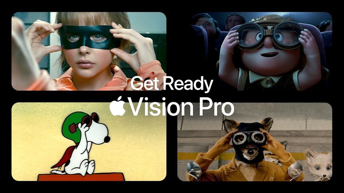Thumbnail of Apple's Vision Pro ad called Get Ready shows four pop culture references.