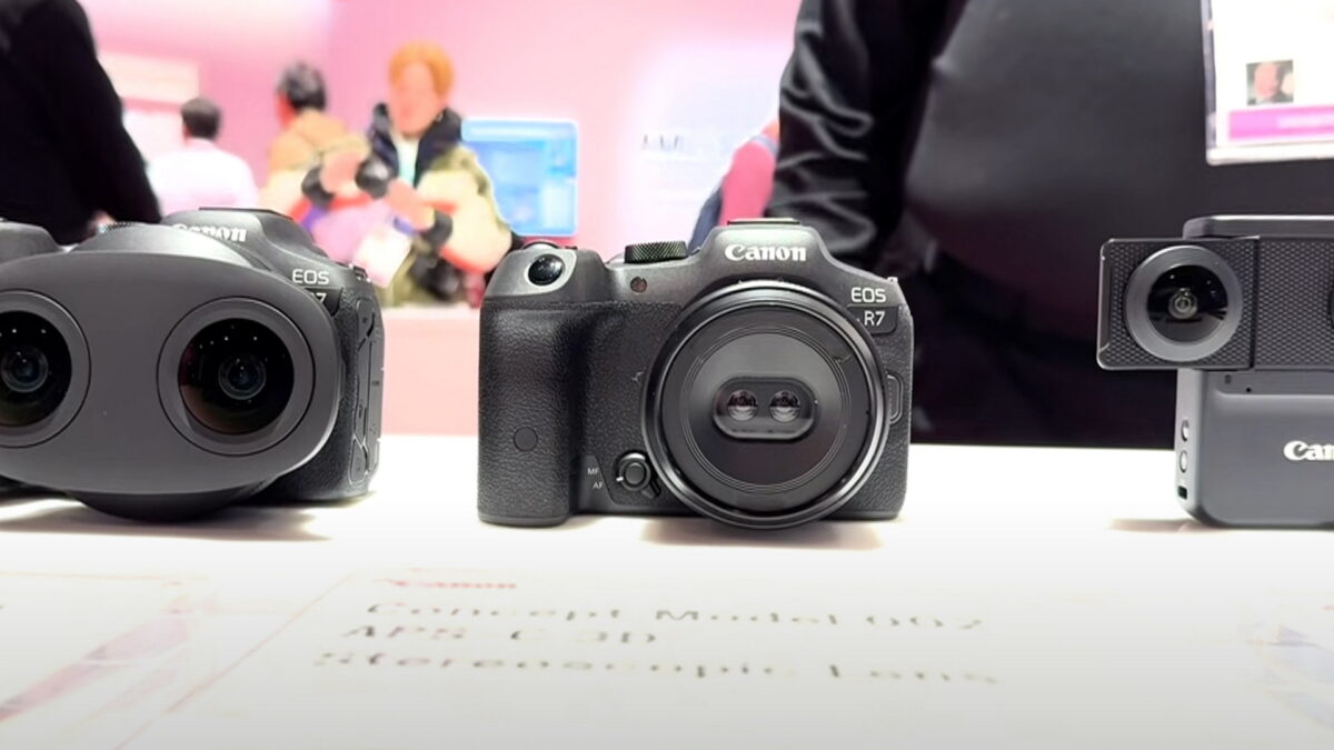 New cameras from Canon on a table at CES 2024