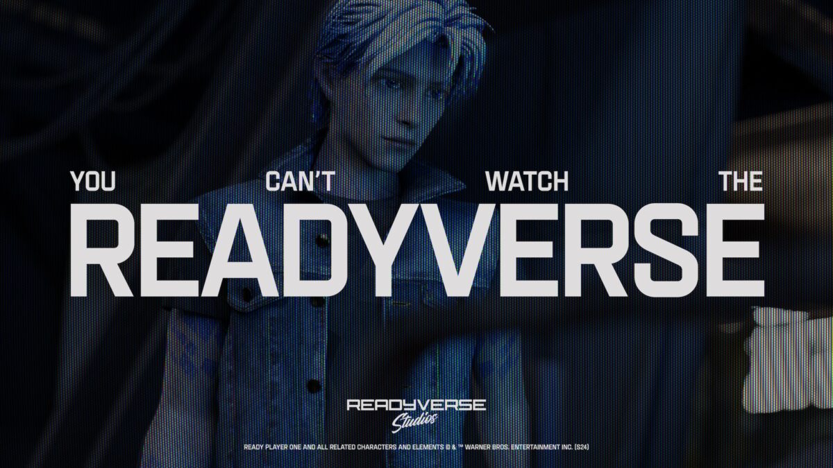 Image from the movie Ready Player One and lettering from Readyverse.