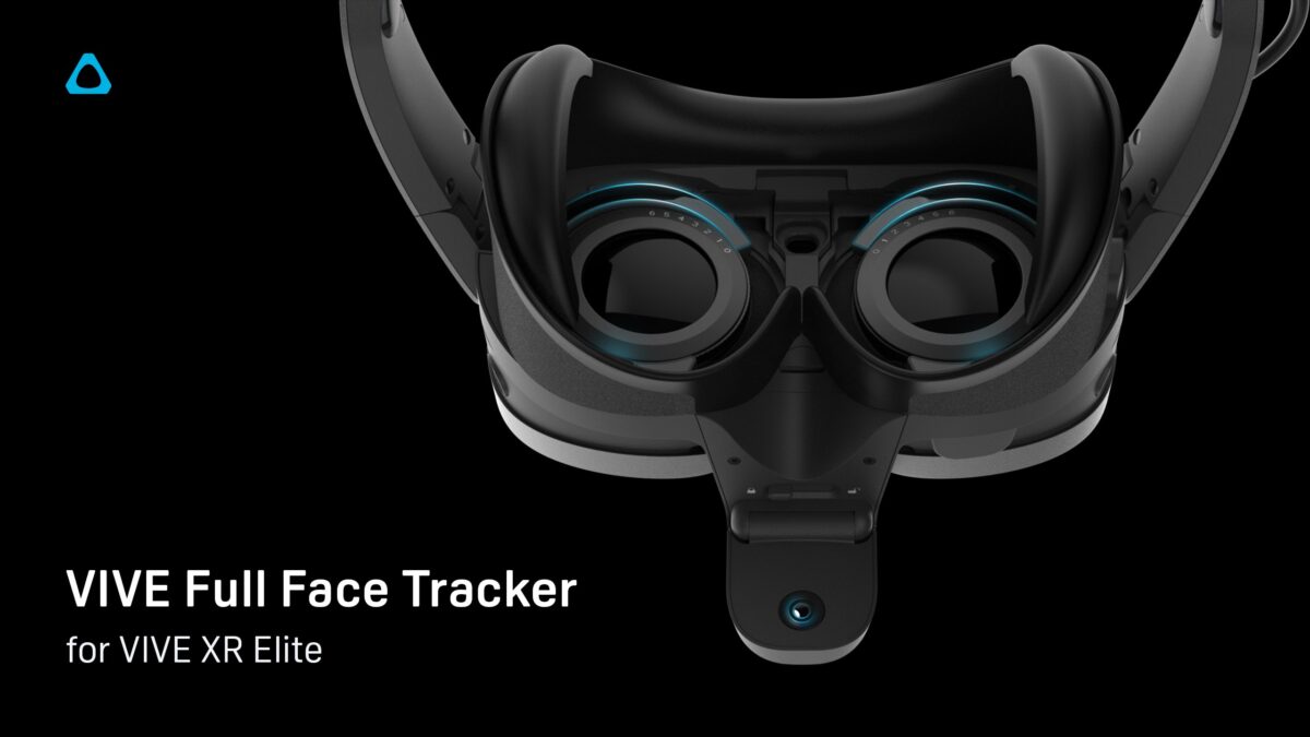 Image of the Vive XR Elite Full Face Tracker. View of the inside of the VR headset.