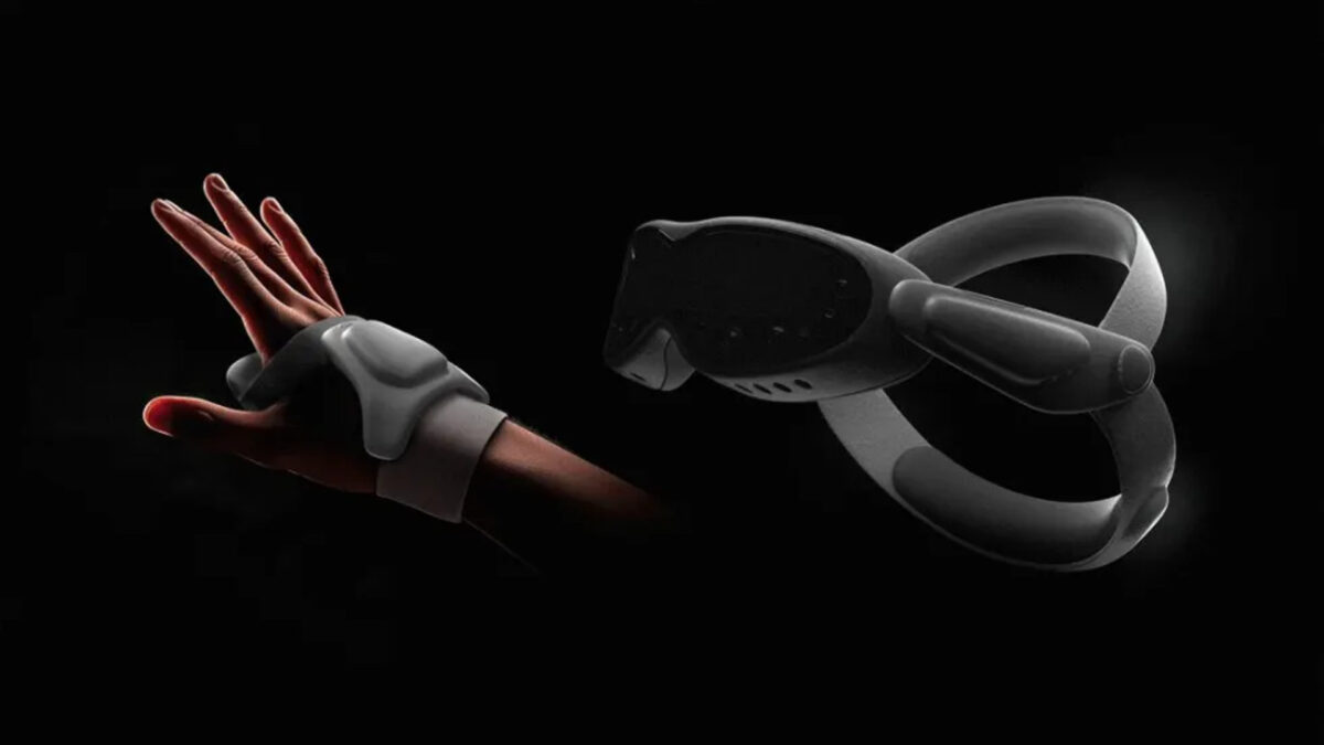 A render of the Vi fitness headset and weight-sensing glove appears on a black background.
