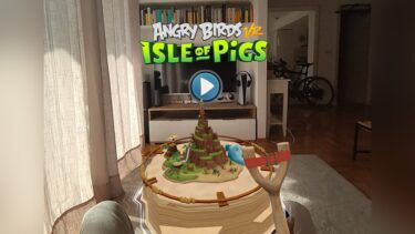 Playing Angry Birds with Quest 3's mixed reality is pretty cool