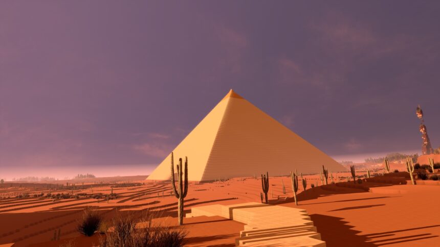 A pyramid built with Cyube VR.
