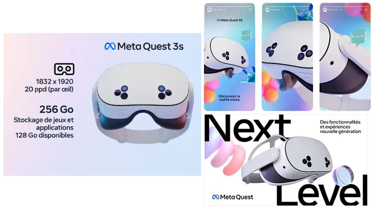 Advertising images of a suspected Quest 3S headset.