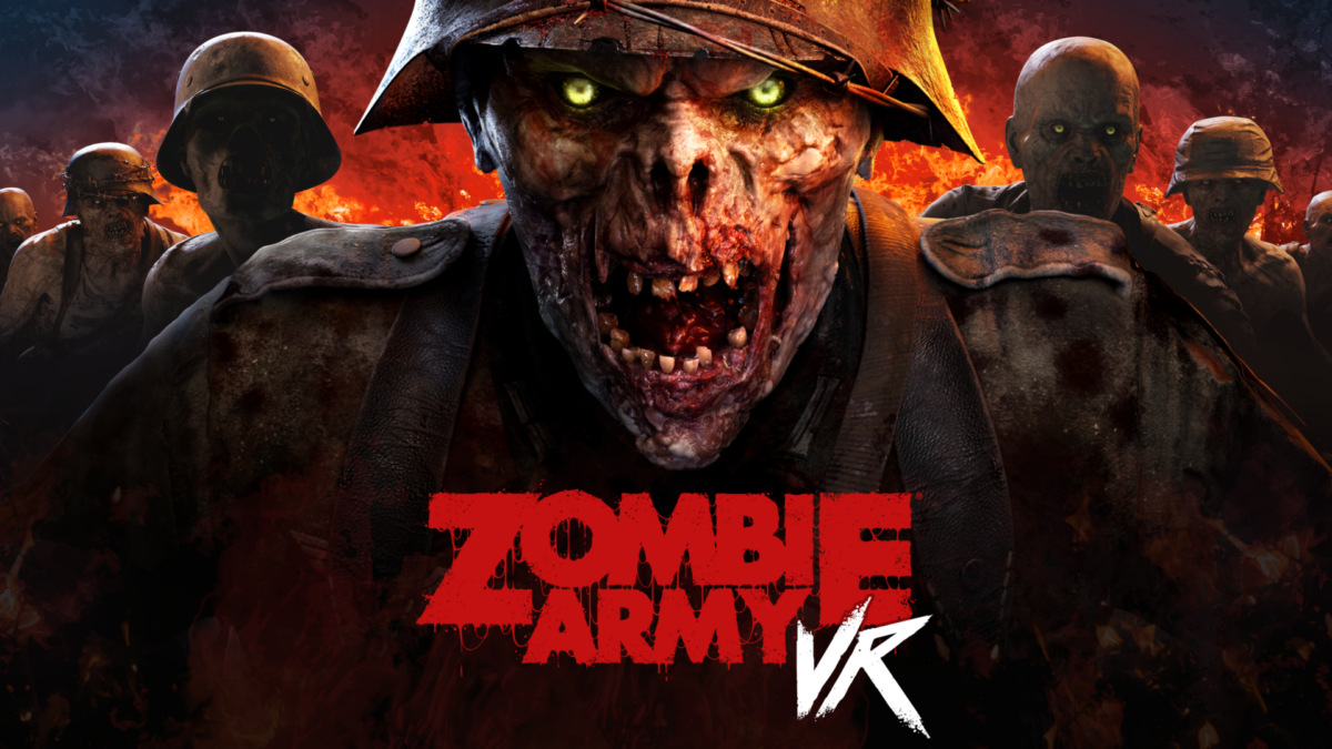 Zombies in military uniforms look grimly into the camera.